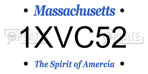 1XVC52 Massachusetts License Plate