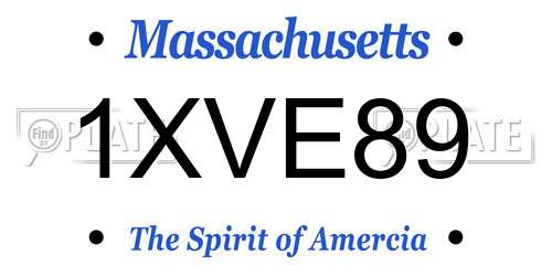 1XVE89 Massachusetts License Plate