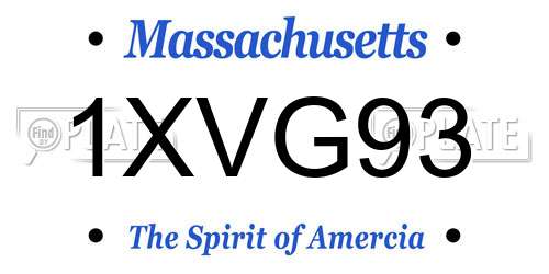 1XVG93 Massachusetts License Plate