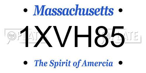 1XVH85 Massachusetts License Plate