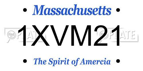 1XVM21 Massachusetts License Plate