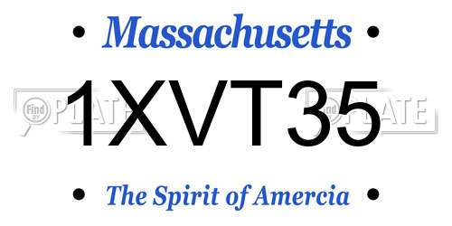 1XVT35 Massachusetts License Plate