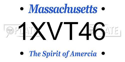1XVT46 Massachusetts License Plate