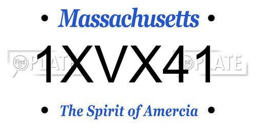 1XVX41 Massachusetts License Plate