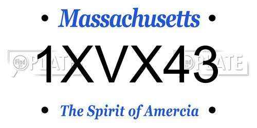 1XVX43 Massachusetts License Plate