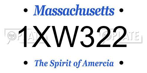 1XW322 Massachusetts License Plate