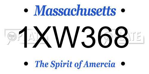 1XW368 Massachusetts License Plate