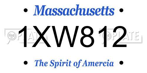 1XW812 Massachusetts License Plate