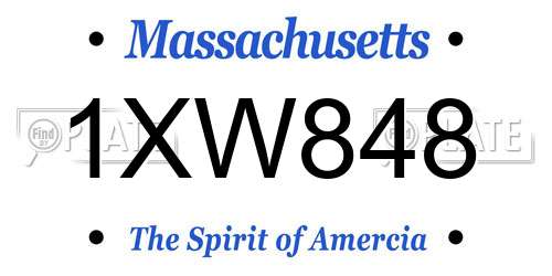 1XW848 Massachusetts License Plate