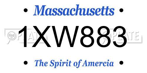 1XW883 Massachusetts License Plate