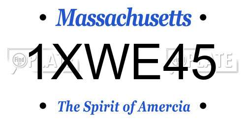 1XWE45 Massachusetts License Plate
