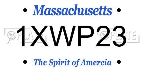 1XWP23 Massachusetts License Plate