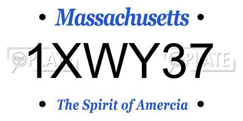 1XWY37 Massachusetts License Plate