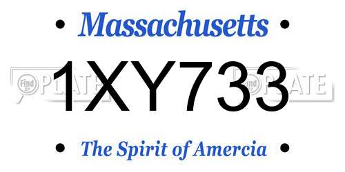 1XY733 Massachusetts License Plate