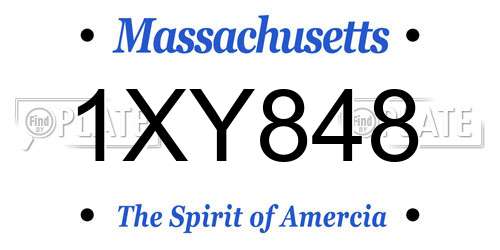 1XY848 Massachusetts License Plate