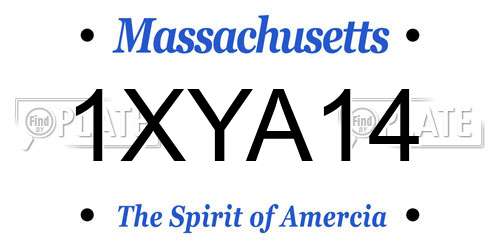 1XYA14 Massachusetts License Plate