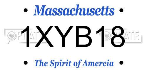 1XYB18 Massachusetts License Plate