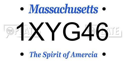 1XYG46 Massachusetts License Plate