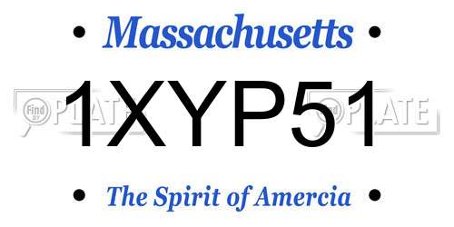 1XYP51 Massachusetts License Plate