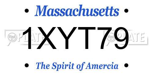 1XYT79 Massachusetts License Plate