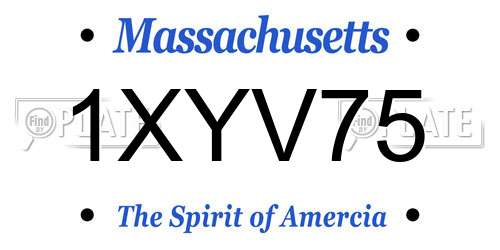 1XYV75 Massachusetts License Plate