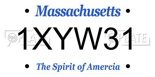 1XYW31 Massachusetts License Plate