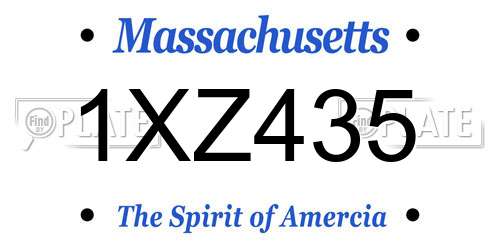 1XZ435 Massachusetts License Plate