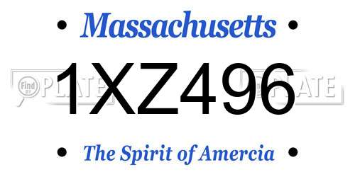 1XZ496 Massachusetts License Plate