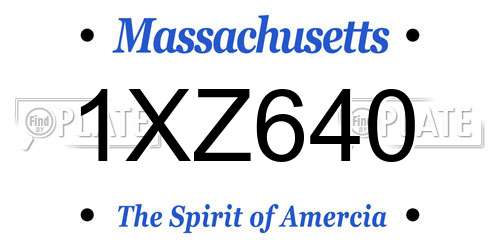 1XZ640 Massachusetts License Plate