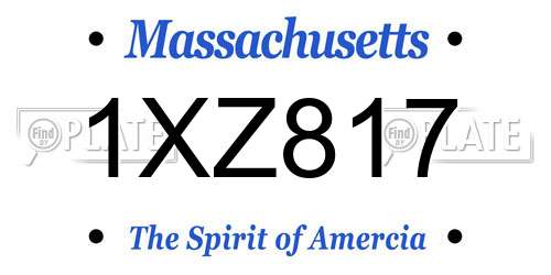 1XZ817 Massachusetts License Plate