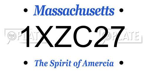1XZC27 Massachusetts License Plate