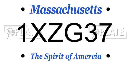 1XZG37 Massachusetts License Plate