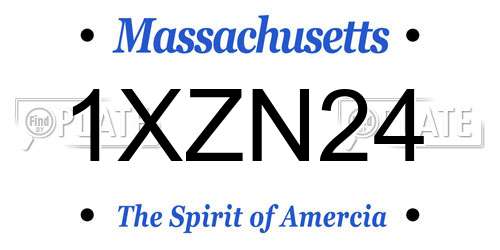 1XZN24 Massachusetts License Plate