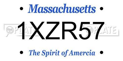 1XZR57 Massachusetts License Plate