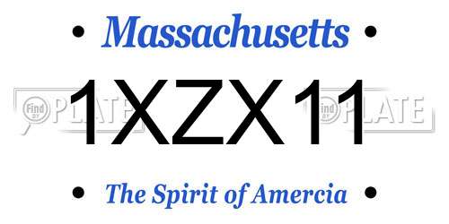 1XZX11 Massachusetts License Plate