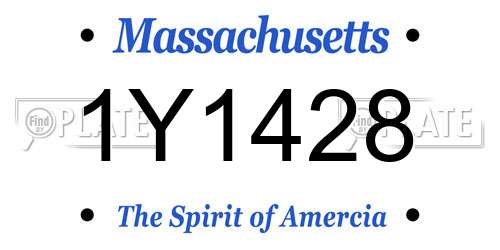 1Y1428 Massachusetts License Plate