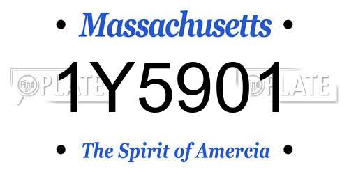 1Y5901 Massachusetts License Plate