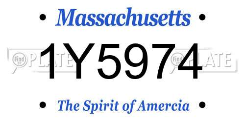 1Y5974 Massachusetts License Plate