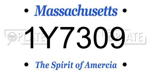 1Y7309 Massachusetts License Plate