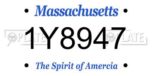 1Y8947 Massachusetts License Plate