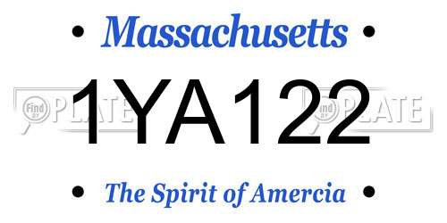 1YA122 Massachusetts License Plate