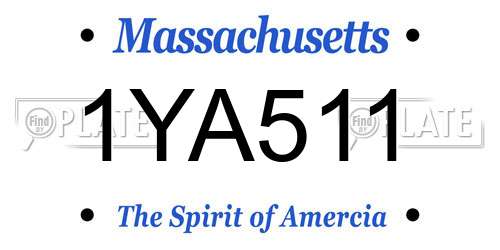 1YA511 Massachusetts License Plate