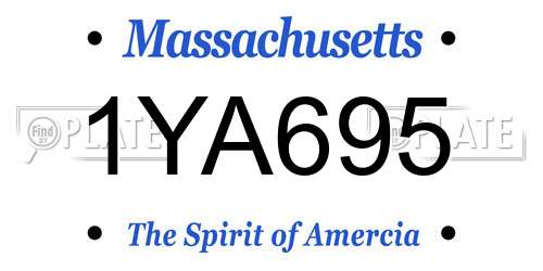1YA695 Massachusetts License Plate