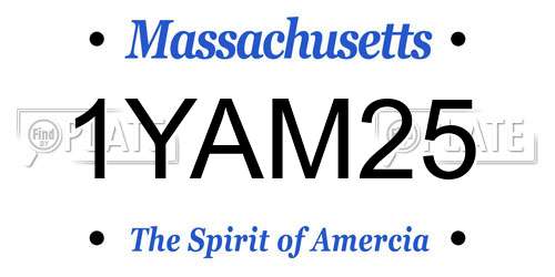 1YAM25 Massachusetts License Plate