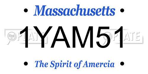 1YAM51 Massachusetts License Plate