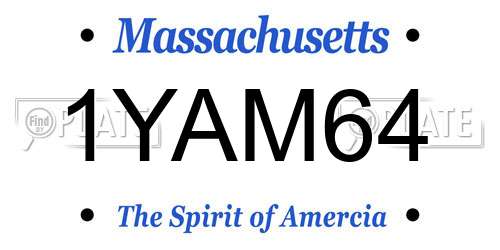 1YAM64 Massachusetts License Plate