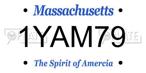 1YAM79 Massachusetts License Plate