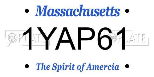 1YAP61 Massachusetts License Plate