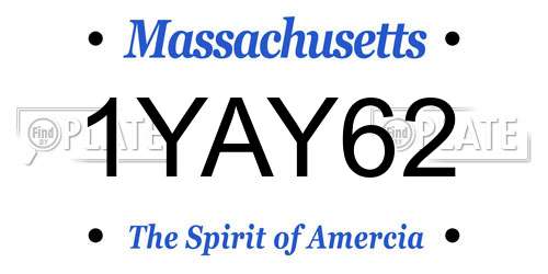 1YAY62 Massachusetts License Plate