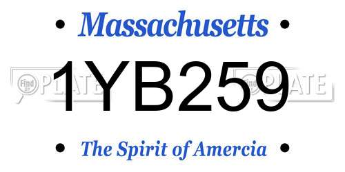 1YB259 Massachusetts License Plate